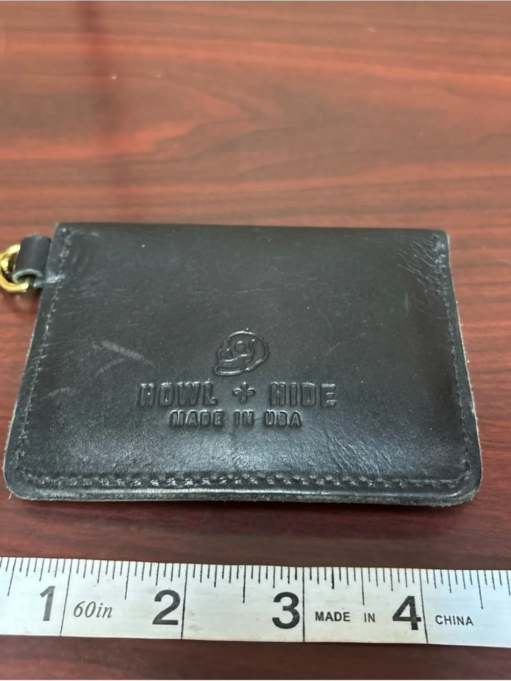 Howl + Hide Leather Keychain Wallet Made USA With Hook & Snap Button Closure